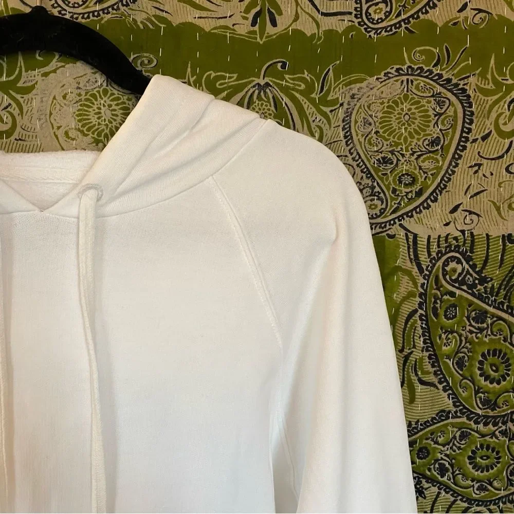 Zadig & Voltaire White Clipper Camo Skull Metallic Embroidery Hoodie Size Medium